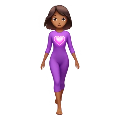 
A small figure walks across a glowing bridge, holding soft pink and purple orbs in each hand—symbolizing compassion and forgiveness. A gentle heart aura trails behind them, showing healing in motion. sticker
