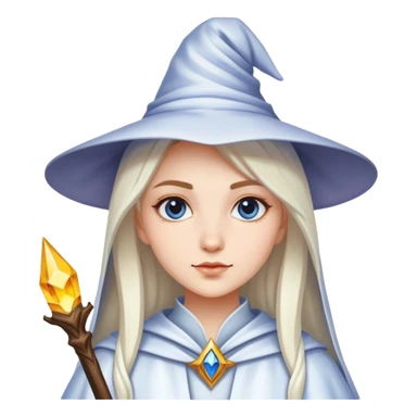 Pretty girl white wizard sticker