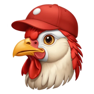 rooster wearing baseball cap sticker