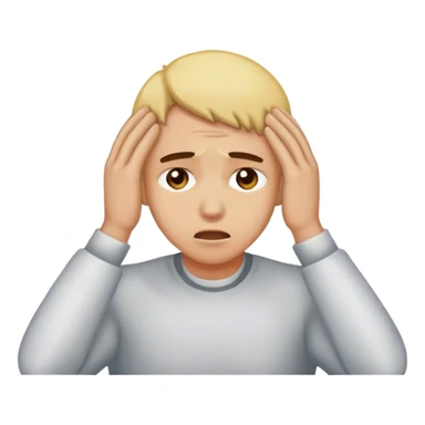 holding head in distress sticker