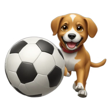 dog playing football sticker