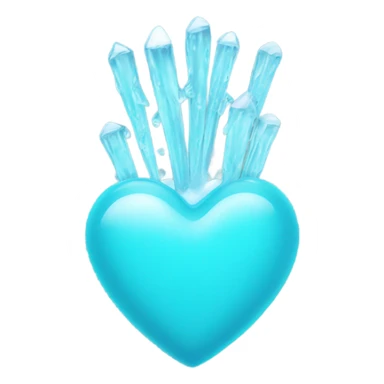 Cyan heart with icicles sticker