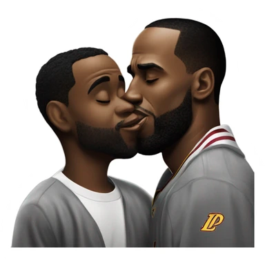P Diddy Kissing LeBron James sticker