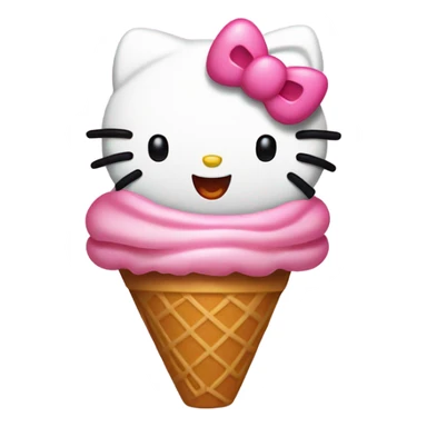 Hellokitty eating iccream sticker