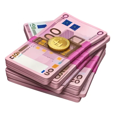 Pink stack of euros sticker