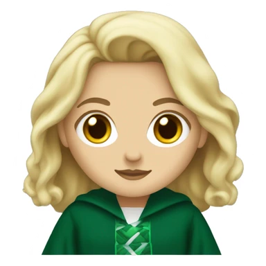 A blonde white girl wearing a Slytherin robe   sticker