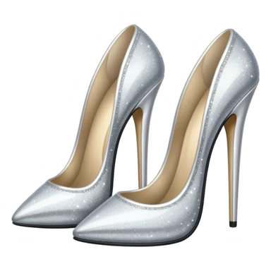 Two sparkly silver stilettos sticker