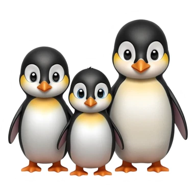 Savino the penguin,Moshi the doll and their parents sticker