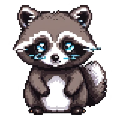 Cute raccoon stealing cookies with guilty expression sticker