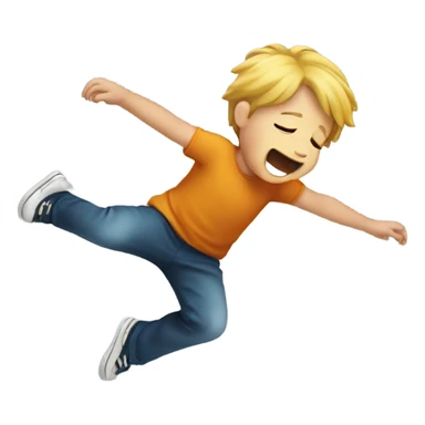 A child falling over sticker