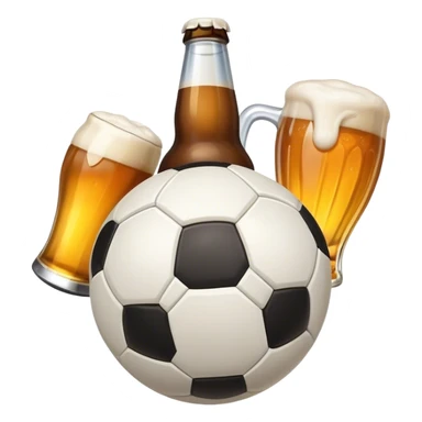 football with beer sticker