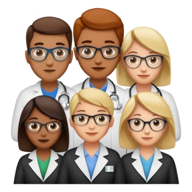 Five chemists: one organic chemist, on physical chemist, one inorganic chemist, one technical chemist and on theoretical chemist sticker