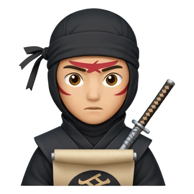 Ninja with open scroll sticker