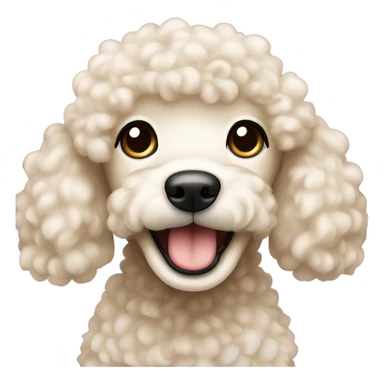 cream girl poodle is waking up sticker
