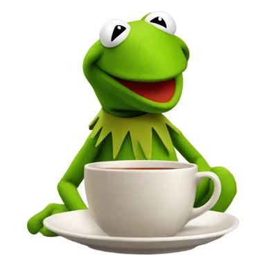 Kermit sipping tea sticker