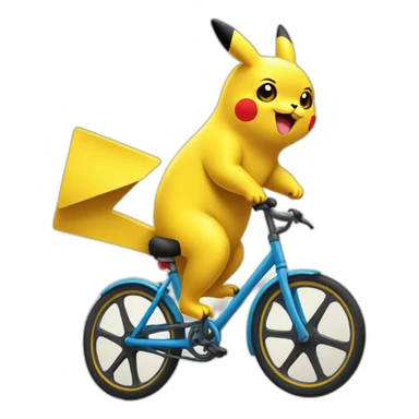 pickachu sur un velo sticker