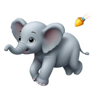 Baby elephant swimming in outer space  sticker