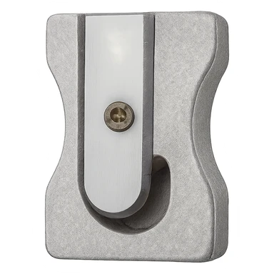 Add realistic colors to the pencil cutter, keeping the handle a standard metallic or plastic color and the blade silver, with no background. The style should look realistic and natural. sticker