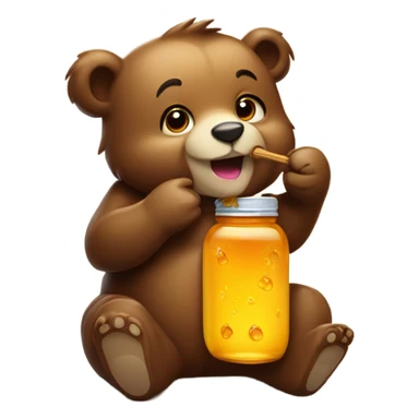 Bear with honey sticker