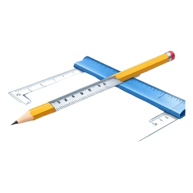 blueprint with ruler and pencil sticker