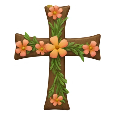 Cross with flowers sticker
