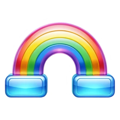 A 3d, not too detailed rainbow colored sparkling electric icon shaped prismatic icon sticker