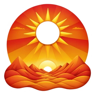 sunset with sun rays sticker