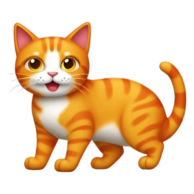 Full body orange cat and a chili pepper  sticker