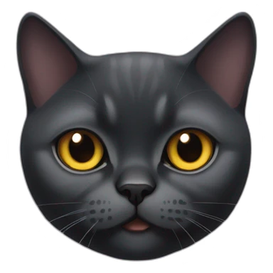 a black British Shorthair cat peaking sticker