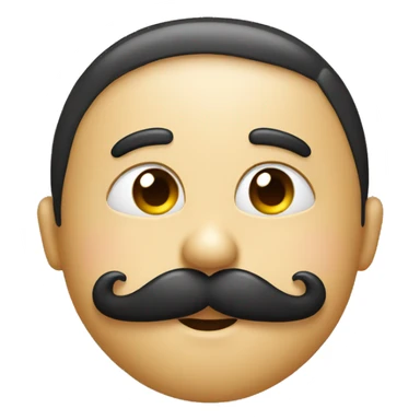 kiss face with mustache sticker