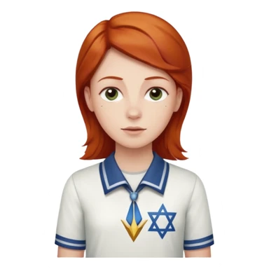 make a short person redhead with a Jewish star on the shirt sticker