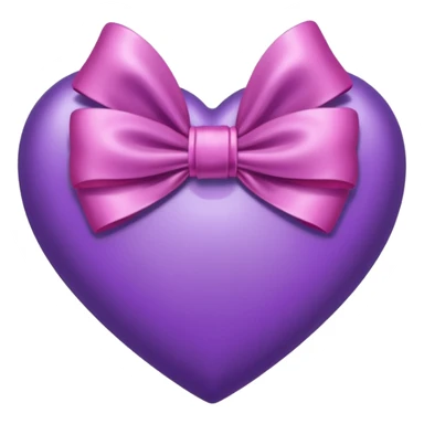 Purple heart with bow around sticker