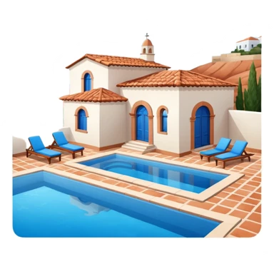 a villa with a pool sticker