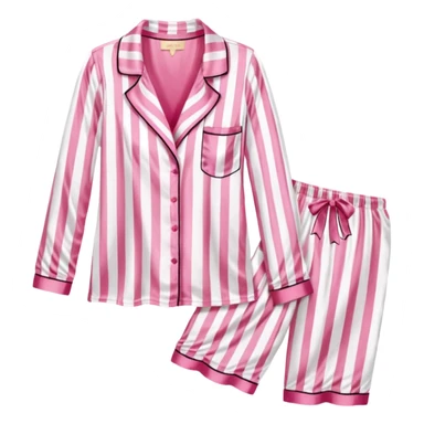 Striped pink and white silk Victoria’s Secret pajama set sticker