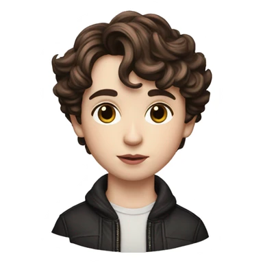 Memoji of Androgyneous, Pixie Cut, Timothee Chalamet, Dressed like an Artist sticker