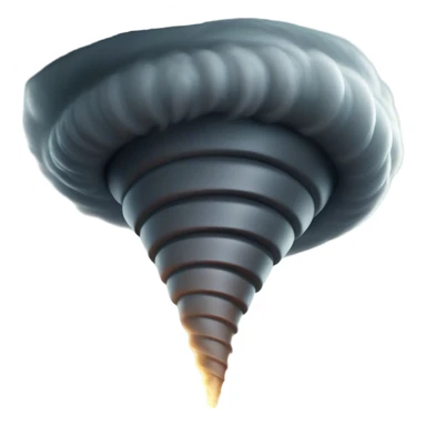 Cinematic Realistic Tornado Emoji, Spiraling fiercely, with dark swirling clouds that twist and stretch downward in a funnel shape. The winds whip up debris as the tornado roars across the landscape, leaving a trail of awe and fear. Soft glowing outline, capturing the essence of wild force and unpredictable power in a mighty tornado! sticker