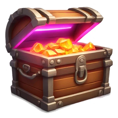 treasure chest red glowing neon sticker