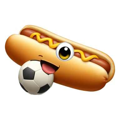 Hot dog with a cute face playing soccer sticker