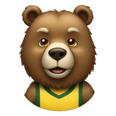 animal big fat bear soccer player sticker