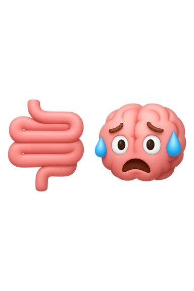 emoji 3d stile iphone di intestino e cervello stressato 3d sticker