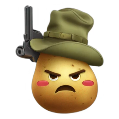 Angry potato with a gun sticker