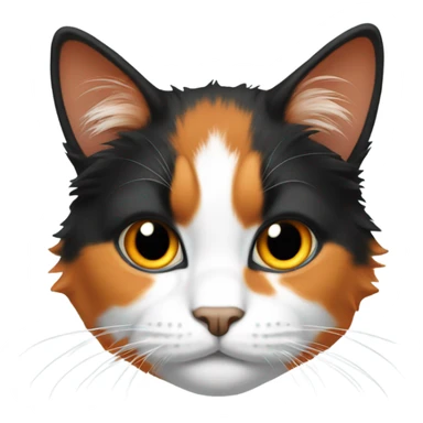 Black, white and orange cat large hair  sticker