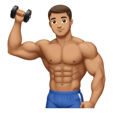 side view guy doing bicep-curls sticker