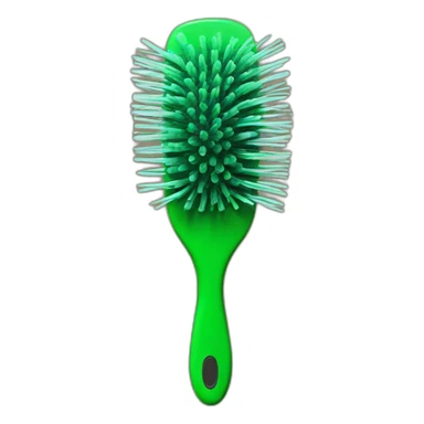 hairbrush green sticker