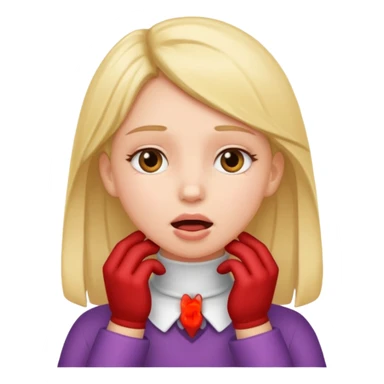 Girl with hands on her throat sticker