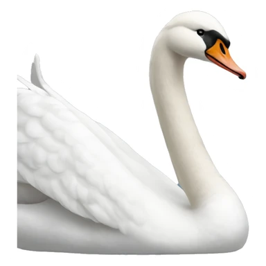 white realistic swan sticker
