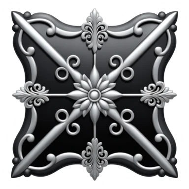 Black and silver filigree corner, 3D, extremely detailed design sticker
