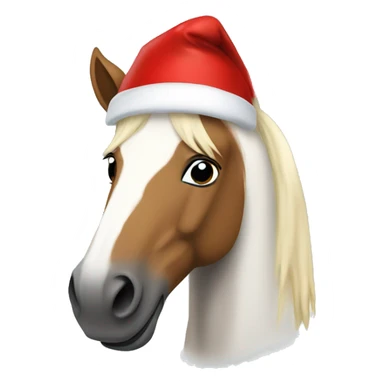 horse with santa hat sticker