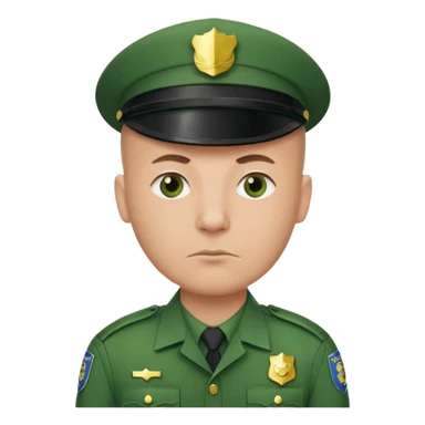 green uniform police bald sticker