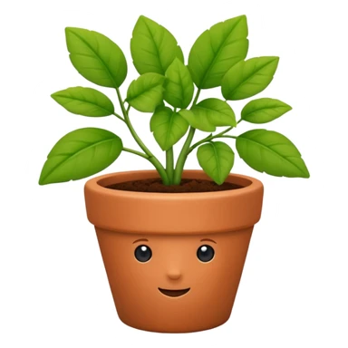 flowerpot with plant sticker